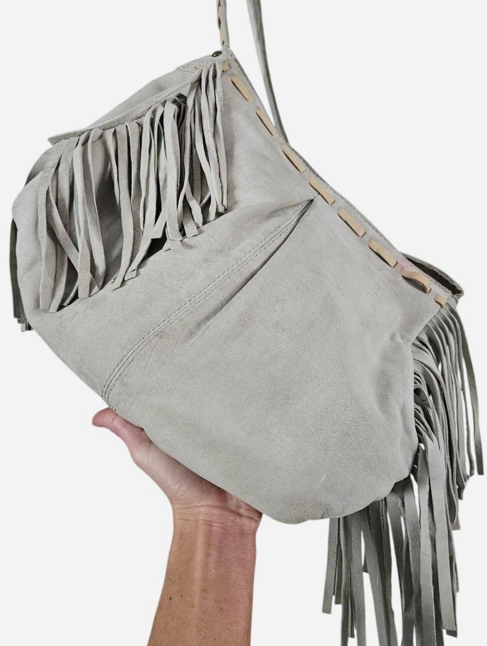 Leather Fringe Boho Crossbody Bag